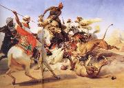 Horace Vernet Lion Hunt China oil painting reproduction
